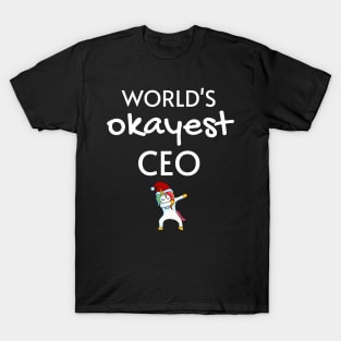 World's Okayest CEO Funny Tees, Unicorn Dabbing Funny Christmas Gifts Ideas for a CEO T-Shirt